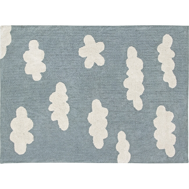 Clouds Washable Rug, Vintage Blue