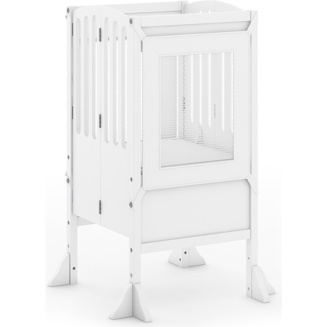 Contemporary Kitchen Helper Stool, White