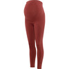 Women's Maternity Sports Leggings, Brick Red - Leggings - 1 - thumbnail