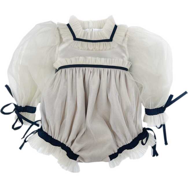 Coco-Caramel Tulle Romper, Beige