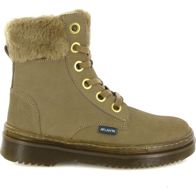 Nubuck Leather Lace Up Boots, Toffee