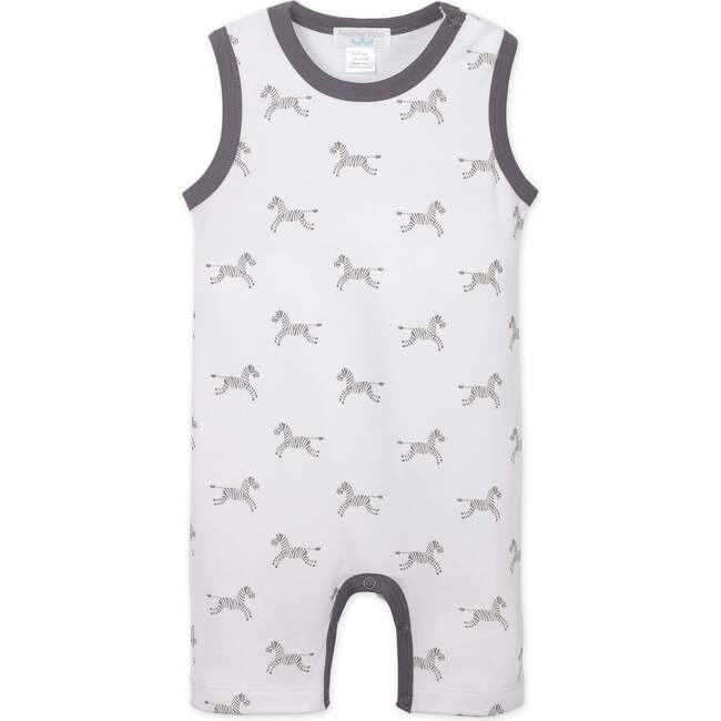 Tank Romper, Zebras on White