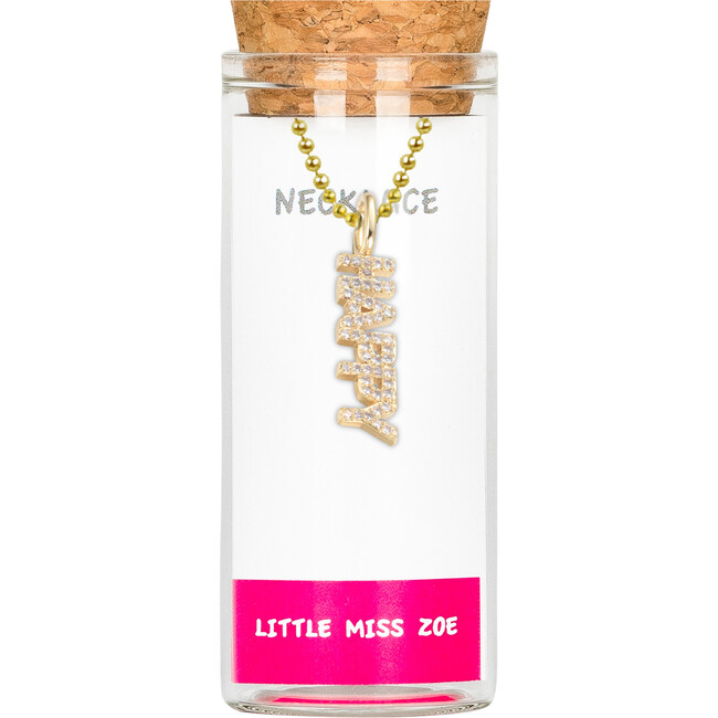 Charming Necklace in a Bottle - Happy, Gold
