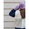 Adult Merino Wool Mittens With Flap, Lilac Cloud - Gloves - 4