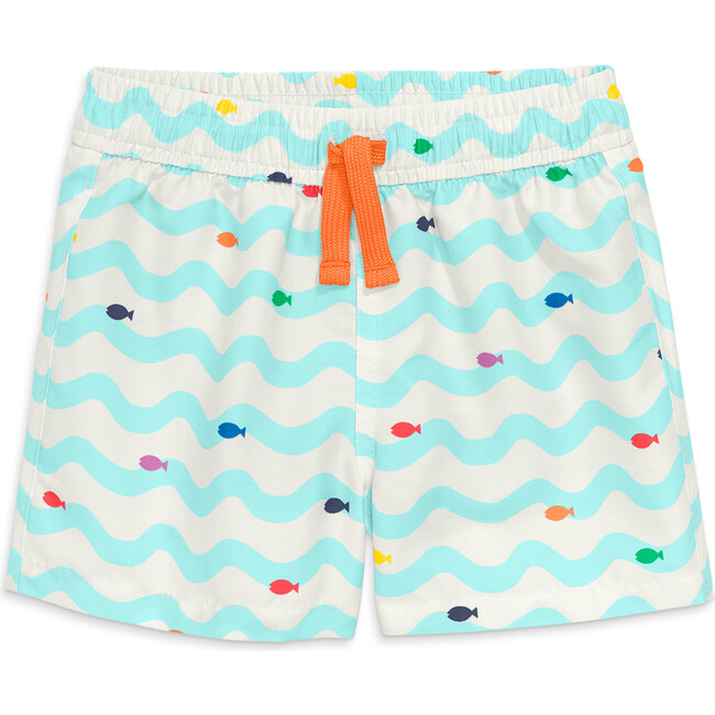 Baby Swim Trunk In Rainbow Fish, Mist Rainbow Swimming Fish