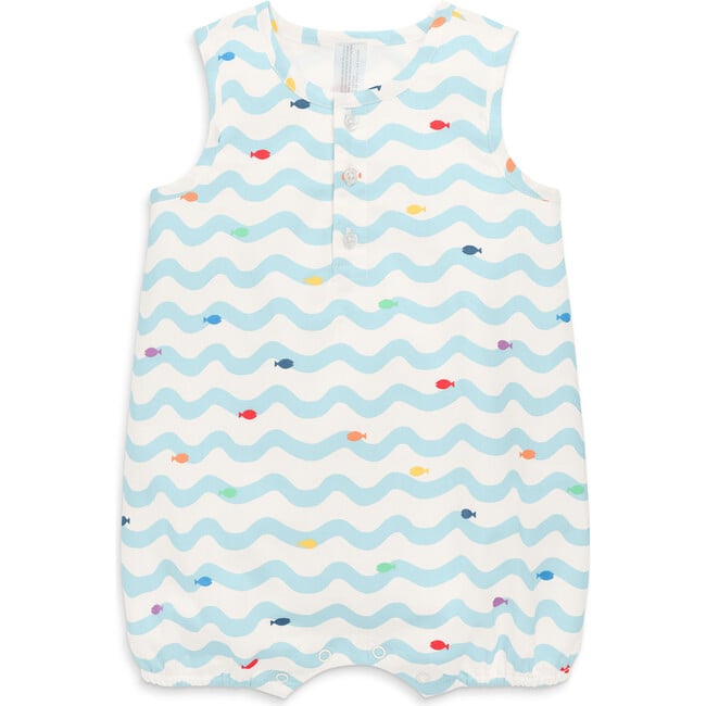 Baby Henley Tank Shortie In Rainbow Fish, Saltwater Rainbow Swimming Fish